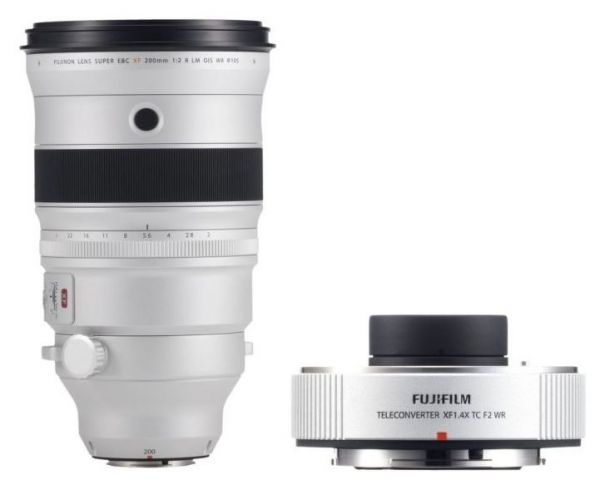 XF 200mm f/2,0 R LM OIS WR + Telekonverter XF 1.4X TC F2 WR Fujifilm X grau-silber