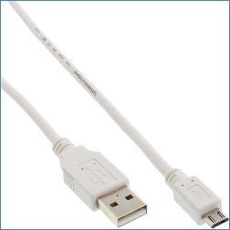 InLine Micro-USB 2.0 A an B Kabel 1 m weiß