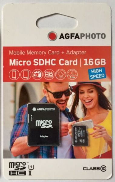16 GB SDHC Micro mit Adapter