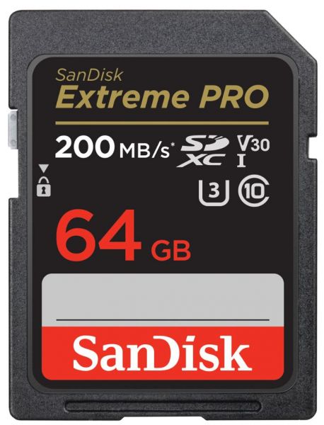 SanDisk 64 GB SDXC ExtremePro 200MB/s V30 UHS-I U3, Class 10 Speicherkarte