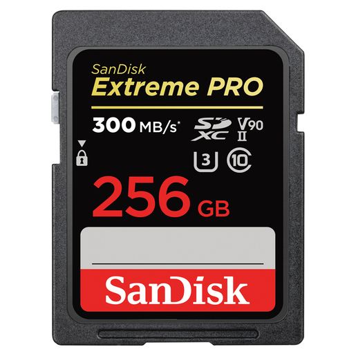 SanDisk 256 GB SDXC ExtremePro 300MB/s V90 UHS-II Speicherkarte