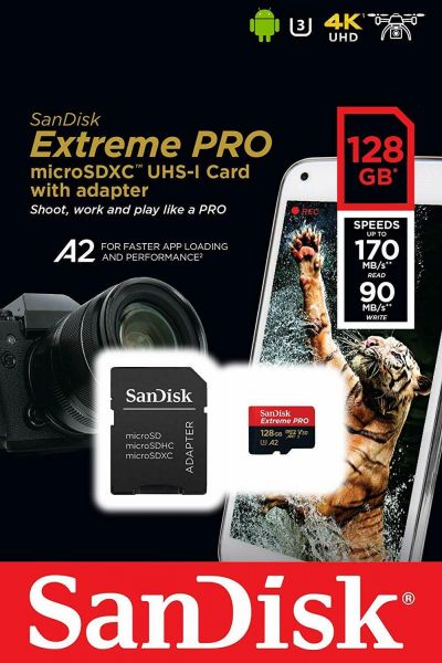 MICRO SDXC EXTREME PRO 128GB 170MB/s