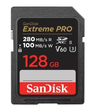 SanDisk 128 GB SDXC ExtremePro R 280MB/s V60 UHS-II, Class 10 Speicherkarte